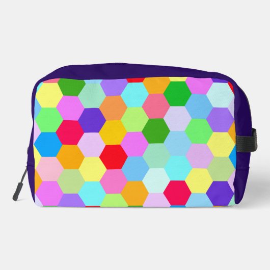 Veelkleurig zeshoekig patroon toilettasje (Achterkant)