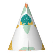 Veelkleurige aardbeien:  vruchtpatroon. feesthoedjes (Achterkant)