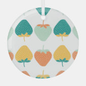 Veelkleurige aardbeien:  vruchtpatroon. glas ornament (Voorkant)