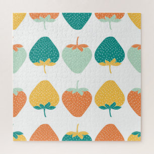 Veelkleurige aardbeien: vruchtpatroon. legpuzzel