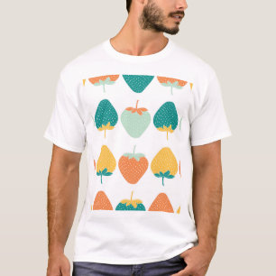 Veelkleurige aardbeien:  vruchtpatroon. t-shirt
