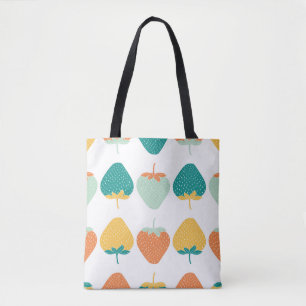 Veelkleurige aardbeien: vruchtpatroon. tote bag