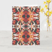 Veelkleurige Abstract Bloem in Rood Geel Zwart C Kaart (Gele Bloem)