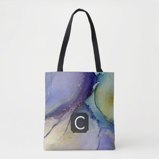Veelkleurige Abstracte Vloeibare Kunst & Goud, Mon Tote Bag (Voorkant)