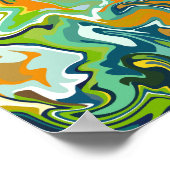 veelkleurige Abstracte vloeistofbeweging Poster (Hoek)