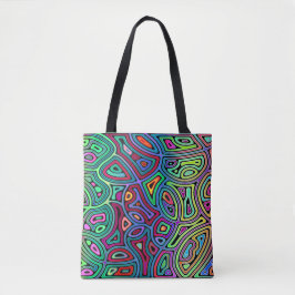 veelkleurige abstracte vormen tote bag