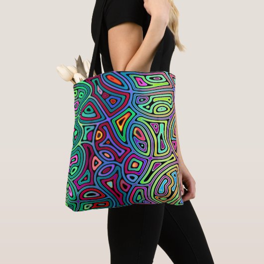 veelkleurige abstracte vormen tote bag (Dichtbij)