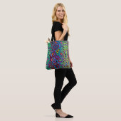 veelkleurige abstracte vormen tote bag (Op model)