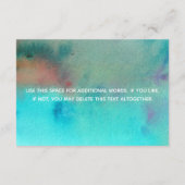 Veelkleurige Abstracte Waterverf bruiloft details Informatiekaartje (Achterkant)