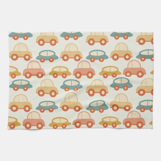 veelkleurige auto's patroon theedoek (Horizontaal)