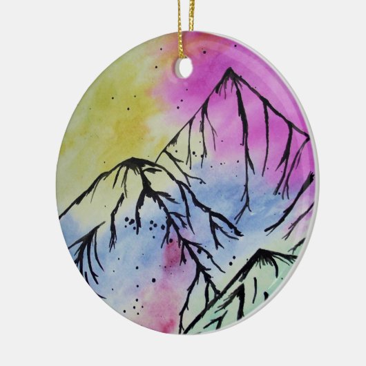 Veelkleurige bergkunst ornament (Links)