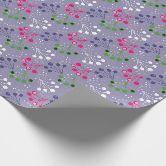 Veelkleurige bes eenvoudig patroon retro sixties cadeaupapier (Hoek)