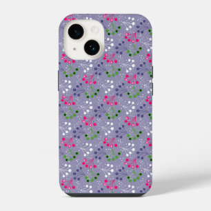 Veelkleurige bes eenvoudig patroon retro sixties iPhone 14 hoesje
