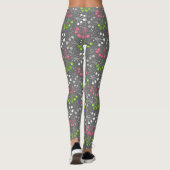 Veelkleurige bes eenvoudig patroon retro sixties leggings (Achterkant)
