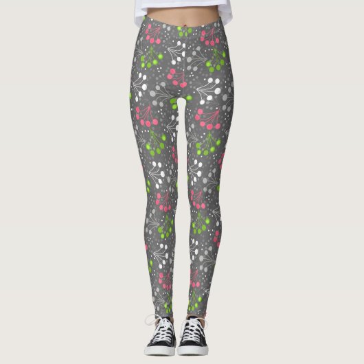 Veelkleurige bes eenvoudig patroon retro sixties leggings (Voorkant)