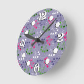 Veelkleurige bes eenvoudig patroon retro sixties ronde klok (Hoek)