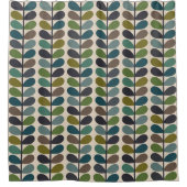 Veelkleurige bladeren, Multi Stem Kingfischer Douchegordijn (Voorkant)