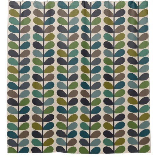 Veelkleurige bladeren, Multi Stem Kingfischer Douchegordijn (Voorkant)