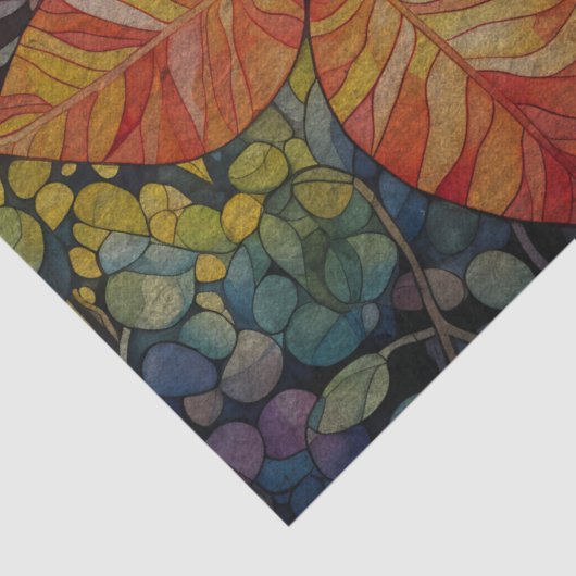 Veelkleurige bladeren ontkoppelen tissuepapier (Detail)