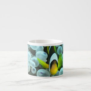 Veelkleurige blauwe vormen espresso kop