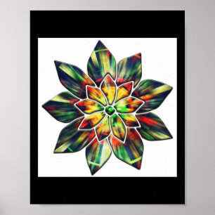Veelkleurige bloem of misschien een kerstster poster