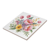 veelkleurige bloemboeket keramische Tegel Tegeltje (Zijkant)