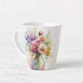 Veelkleurige bloemen #7 latte mok (Linkerhoek)