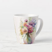 Veelkleurige bloemen #7 latte mok (Rechterhoek)