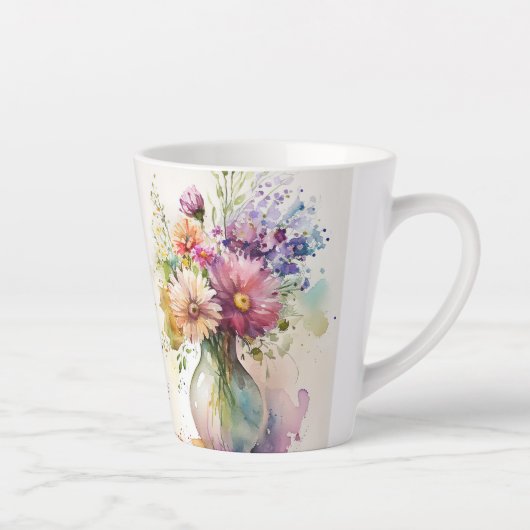 Veelkleurige bloemen #7 latte mok (Rechts)