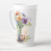 Veelkleurige bloemen #8 latte mok (Linkerhoek)
