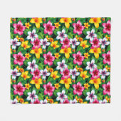 Veelkleurige bloemen en bladeren Patroon-57577 Fleece Deken (Voorkant (Horizontaal))