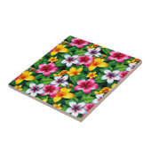 Veelkleurige bloemen en bladeren Patroon-57577 Tegeltje (Zijkant)