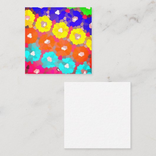 Veelkleurige bloemen notitiekaartje (Voorkant / Achterkant)