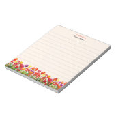 Veelkleurige bloemen op lichte beige voering notitieblok (Linkerzijde)