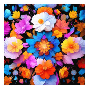 Veelkleurige bloemen Patroon-68577 Foto Afdruk