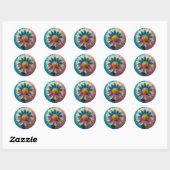 Veelkleurige Bloemen Sticker Kunst (Vel)
