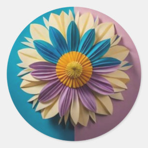 Veelkleurige Bloemen Sticker Kunst