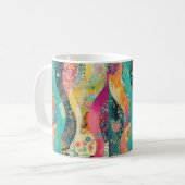 Veelkleurige bloemengolf koffiemok (Voorkant links)