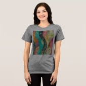 Veelkleurige bloemengolf Tri-Blend shirt (Voorkant volledig)