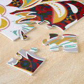 Veelkleurige bloemige Provence patroon Legpuzzel (Zijkant)