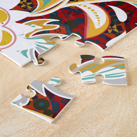 Veelkleurige bloemige Provence patroon Legpuzzel (Zijkant)