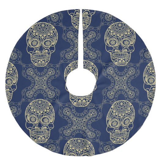 Veelkleurige Boho schedel patroon. Kerstboom Rok (Voorkant)
