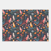 Veelkleurige Botanische Kat Inpakpapier Vel (Voorkant 3)