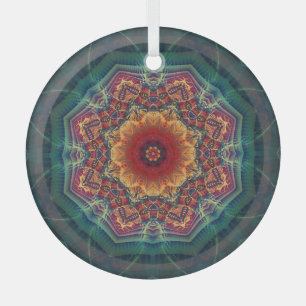 Veelkleurige caleidoscoop bloem, naadloos patroon glas ornament