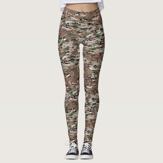 veelkleurige camo leggings (Voorkant)