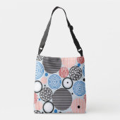 Veelkleurige cirkels, grafisch patroonontwerp. crossbody tas (Achterkant)