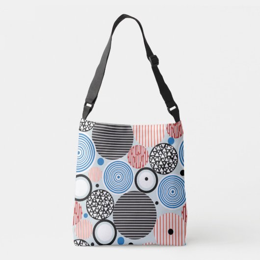 Veelkleurige cirkels, grafisch patroonontwerp. crossbody tas (Achterkant)