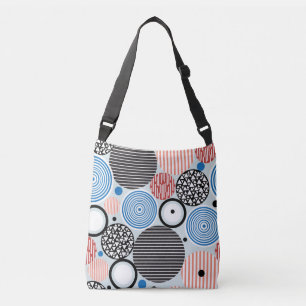 Veelkleurige cirkels, grafisch patroonontwerp. crossbody tas