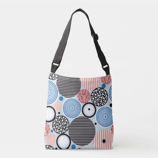 Veelkleurige cirkels, grafisch patroonontwerp. crossbody tas (Voorkant)