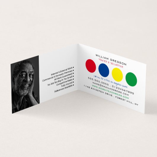 Veelkleurige Cirkels, Schilder & Decorator Foto Visitekaartje (Binnen)